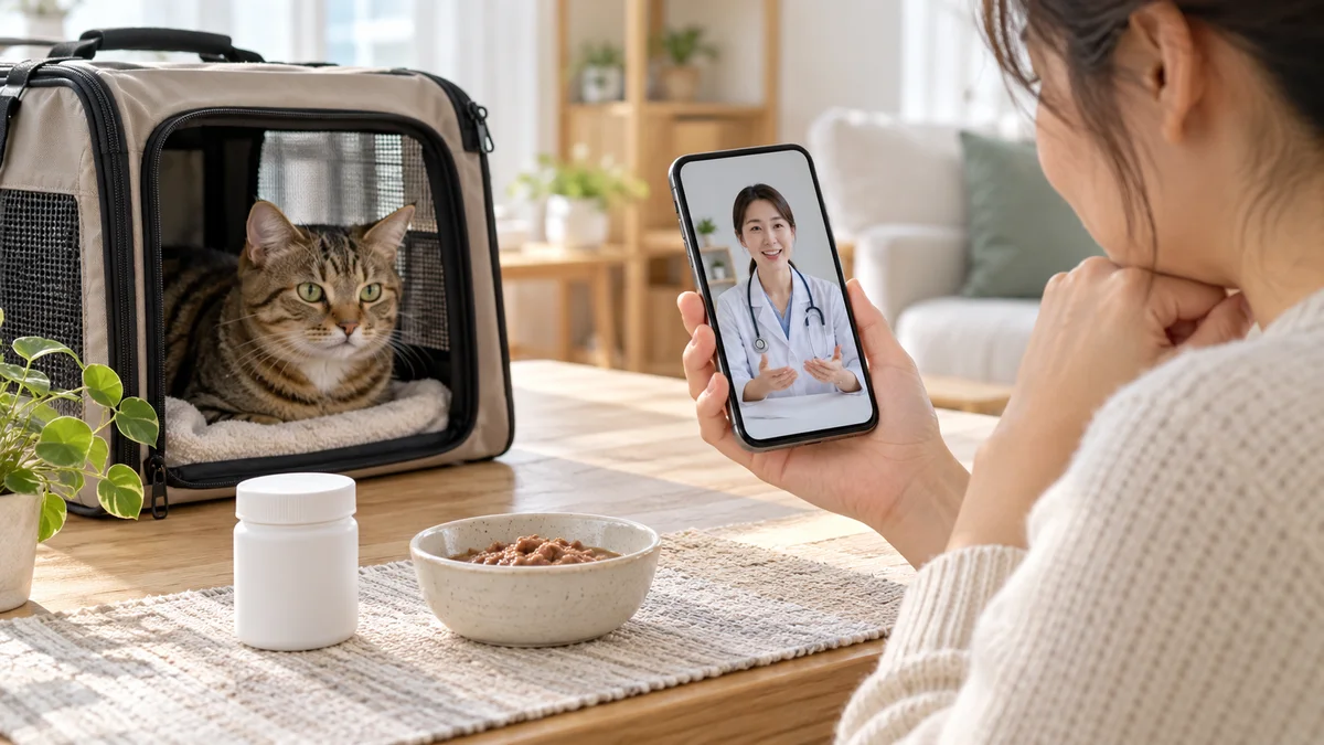 약과 함께 먹일 음식의 사용 가능 여부를 병원에 문의하는 보호자